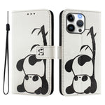 Custodia in pelle con motivo colorato per iPhone 16 Pro