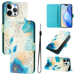 Custodia in pelle con motivo colorato per iPhone 16 Pro
