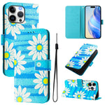 Custodia in pelle con motivo colorato per iPhone 16 Pro