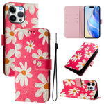 Custodia in pelle con motivo colorato per iPhone 16 Pro