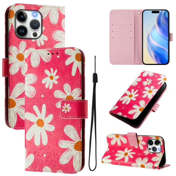 Custodia in pelle con motivo colorato per iPhone 16 Pro