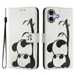 Custodia in pelle con motivo colorato per iPhone 16 Plus