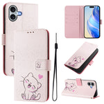 Custodia in pelle con motivo colorato per iPhone 16 Plus