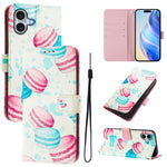 Custodia in pelle con motivo colorato per iPhone 16 Plus