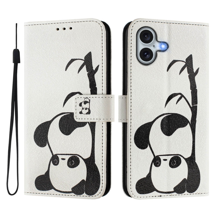 Custodia in pelle con motivo colorato per iPhone 16