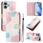 Custodia in pelle con motivo colorato per iPhone 16