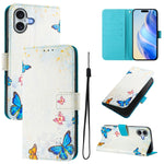 Custodia in pelle con motivo colorato per iPhone 16