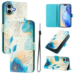 Custodia in pelle con motivo colorato per iPhone 16