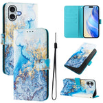 Custodia in pelle con motivo colorato per iPhone 16