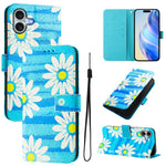 Custodia in pelle con motivo colorato per iPhone 16