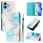 Custodia in pelle con motivo colorato per iPhone 16