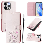 Custodia in pelle con motivo colorato per iPhone 15 Pro Max