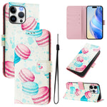 Custodia in pelle con motivo colorato per iPhone 15 Pro Max