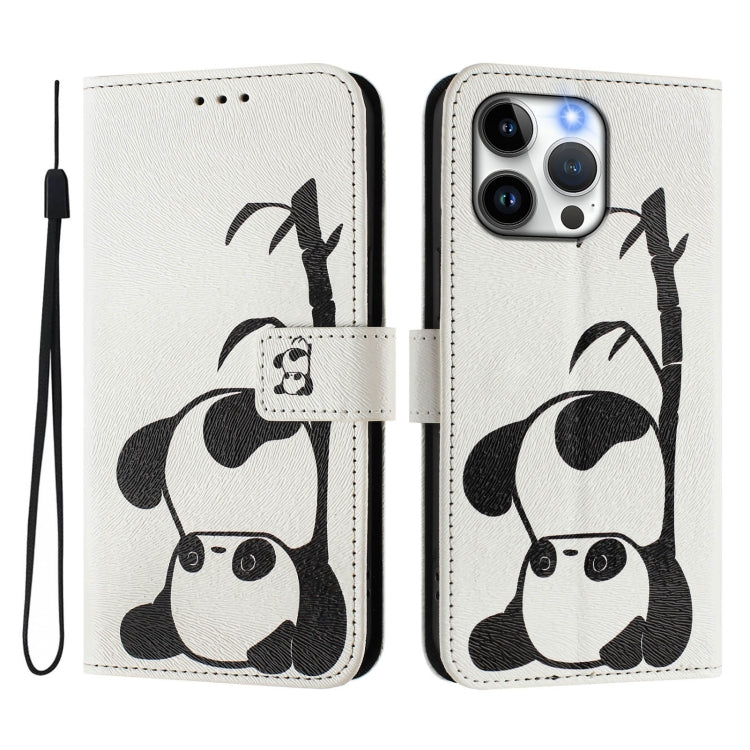 Custodia in pelle con motivo colorato per iPhone 15 Pro