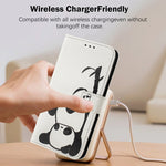 Custodia in pelle con motivo colorato per iPhone 15 Pro