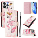 Custodia in pelle con motivo colorato per iPhone 15 Pro