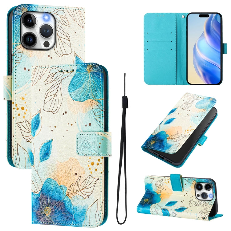 Custodia in pelle con motivo colorato per iPhone 15 Pro
