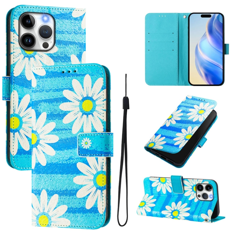 Custodia in pelle con motivo colorato per iPhone 15 Pro