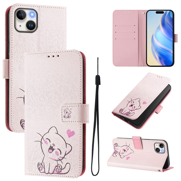 Custodia in pelle con motivo colorato per iPhone 15 Plus