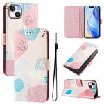 Custodia in pelle con motivo colorato per iPhone 15 Plus
