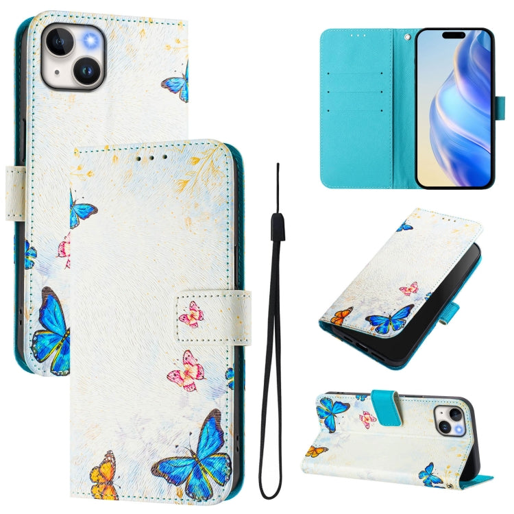 Custodia in pelle con motivo colorato per iPhone 15 Plus