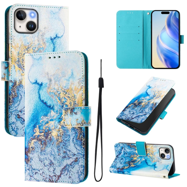 Custodia in pelle con motivo colorato per iPhone 15 Plus
