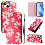 Custodia in pelle con motivo colorato per iPhone 15 Plus