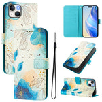 Custodia in pelle con motivo colorato per iPhone 15