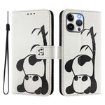 Custodia in pelle con motivo colorato per iPhone 13 Pro