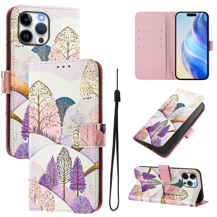 Custodia in pelle con motivo colorato per iPhone 13 Pro