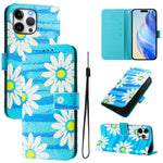 Custodia in pelle con motivo colorato per iPhone 13 Pro