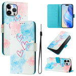 Custodia in pelle con motivo colorato per iPhone 13 Pro