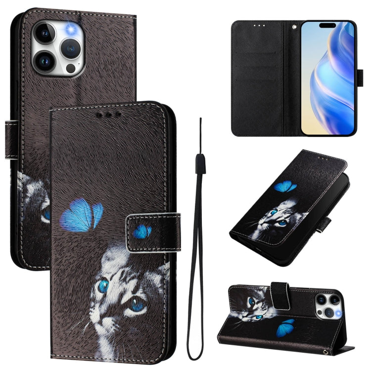 Custodia in pelle con motivo colorato per iPhone 13 Pro Max