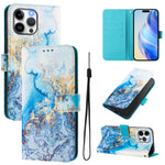 Custodia in pelle con motivo colorato per iPhone 13 Pro Max