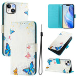 Custodia in pelle con motivo colorato per iPhone 14 e 13