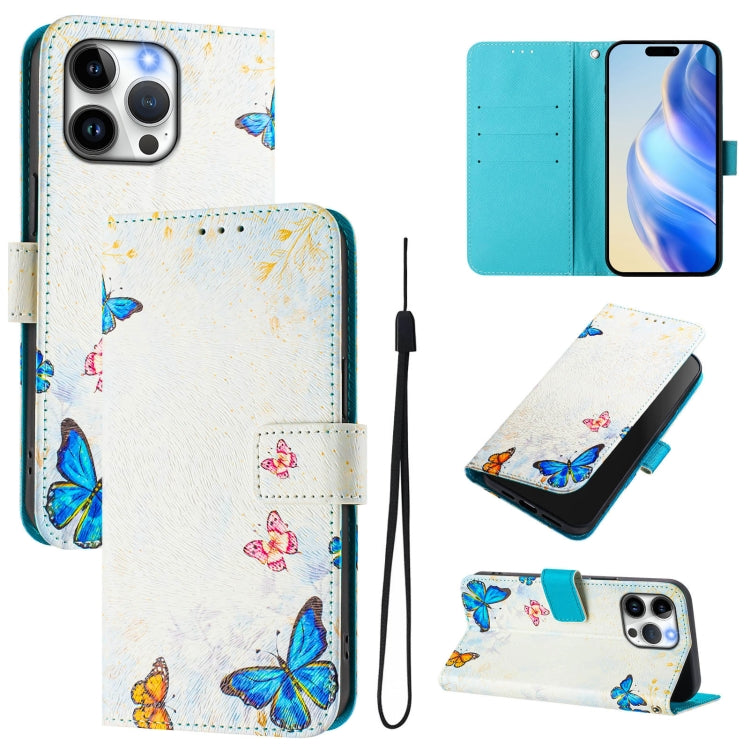 Custodia in pelle con motivo colorato per iPhone 14 Pro