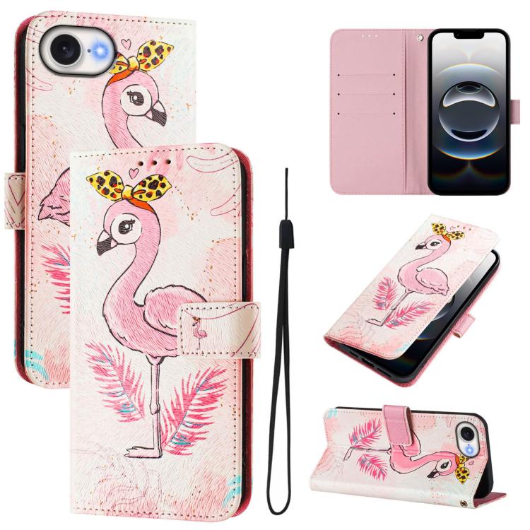 Custodia in pelle con motivo colorato per iPhone 16e 17e