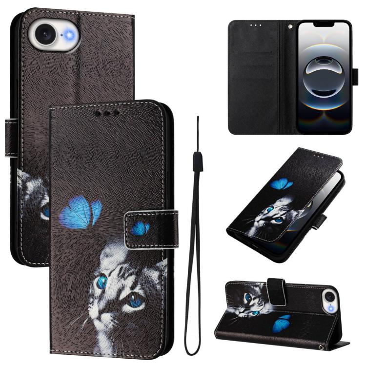 Custodia in pelle con motivo colorato per iPhone 16e 17e