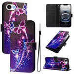 Custodia in pelle con motivo colorato per iPhone 16e 17e