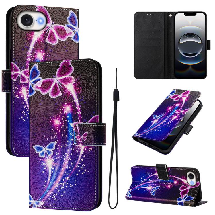 Custodia in pelle con motivo colorato per iPhone 16e 17e