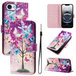 Custodia in pelle con motivo colorato per iPhone 16e 17e