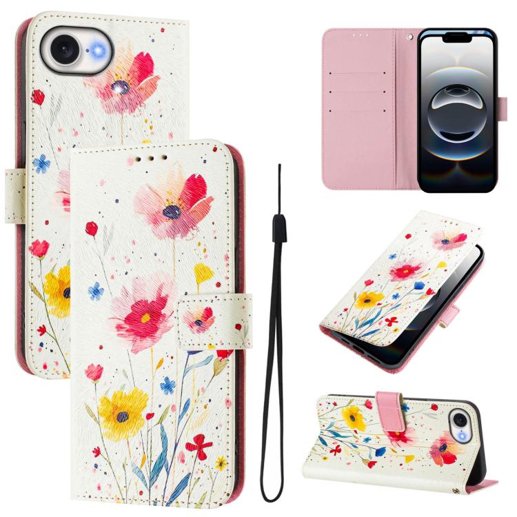 Custodia in pelle con motivo colorato per iPhone 16e 17e