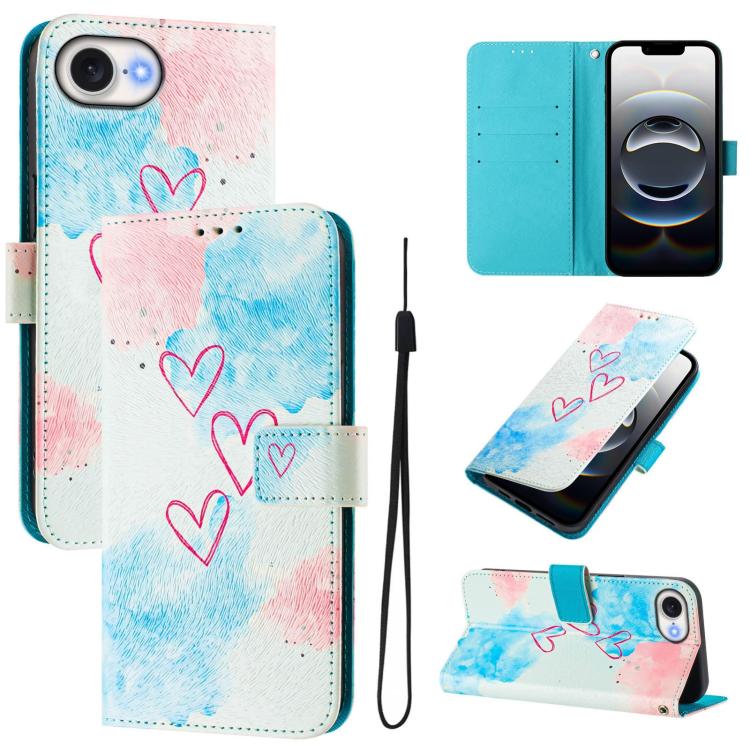 Custodia in pelle con motivo colorato per iPhone 16e 17e