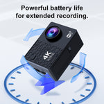 Action Camera 4K con schermo IPS 2" e grandangolo 170°