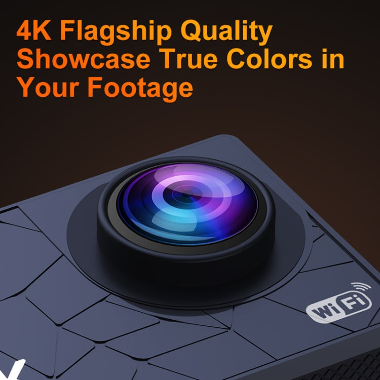 Action Camera 4K WiFi con schermo IPS 2" e impermeabile IP68