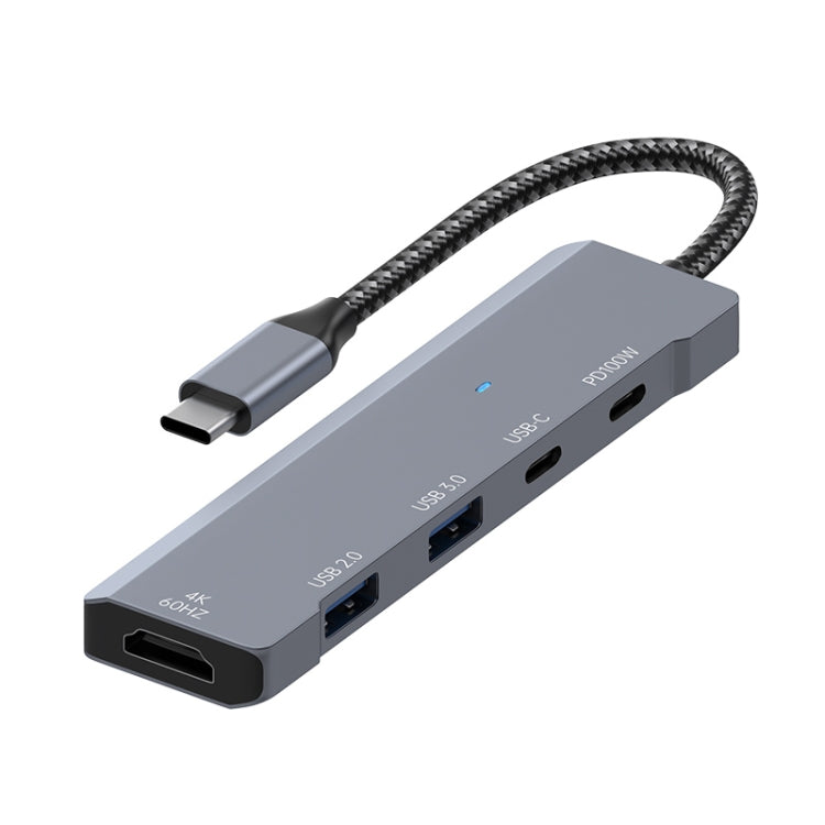 ADS-336 5 in 1 4K 60Hz HDMI, 2 x USB-C / Tipo-C, 2 x USB HUB Expander multifunzione, 5 in 1 (Dark Grey)
