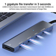 ADS-336 5 in 1 4K 60Hz HDMI, 2 x USB-C / Tipo-C, 2 x USB HUB Expander multifunzione, 5 in 1 (Dark Grey)