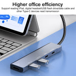 ADS-336 5 in 1 4K 60Hz HDMI, 2 x USB-C / Tipo-C, 2 x USB HUB Expander multifunzione, 5 in 1 (Dark Grey)