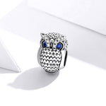Accessori per collana braccialetto fai-da-te con perline gufo in argento sterling S925, SCC1607