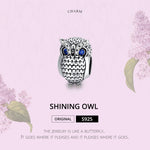 Accessori per collana braccialetto fai-da-te con perline gufo in argento sterling S925, SCC1607